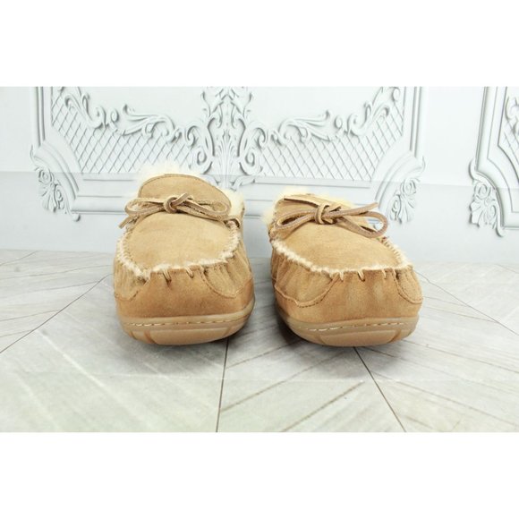 LL Bean Brown Suede Slip On Wicked Good Original Moccasin Slippers 11 Wide - Picture 4 of 9